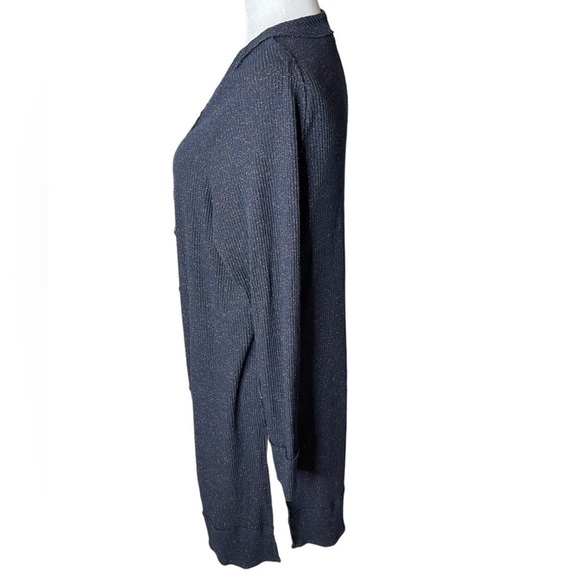 Free People We The Free Sparkly Navy Blue Button Down Cardigan Size Medium - Picture 7 of 11